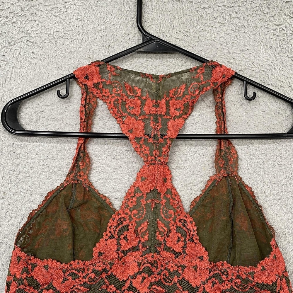 Free People Intimately Bralette Womens L Wild Roses Lace Racerback Sheer Floral - Picture 9 of 11